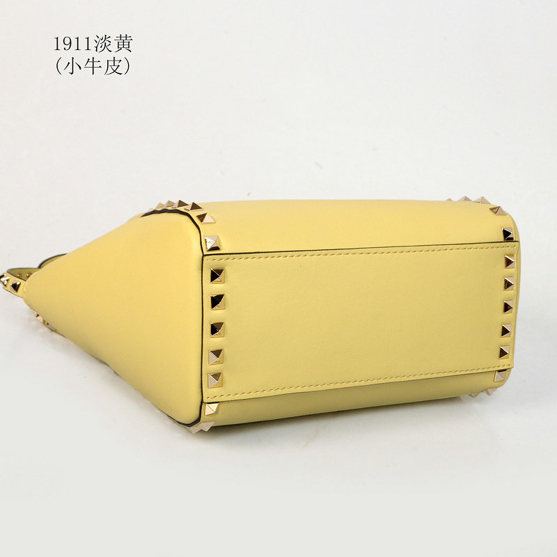 2014 Valentino Garavani rockstud mini double handles 1911 light yellow - Click Image to Close